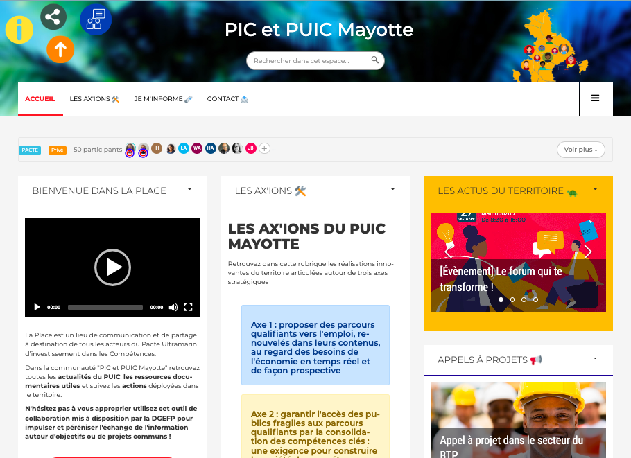 Rejoignez la communauté PIC PUIC Mayotte sur La PLACE
